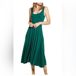 Reformation Rou Knit Midi Dress Fit & Flare Emerald Green XS NWT